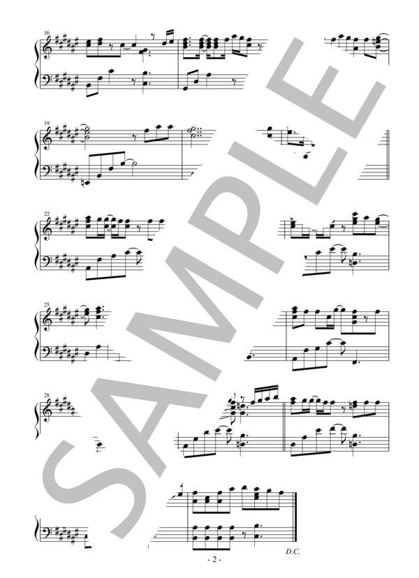 【エクセレントピアノ】プラネタリウム TVアニメ「ラピスリライツ」エンディングテーマ (LIGHTs) / ピアノソロ 上級 - サンプル譜面 2/2