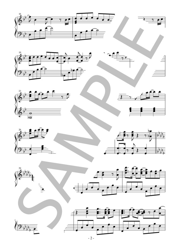 【ジャストピアノ】700,000,000,000,000,000,000,000の空で TVアニメ「ラピスリライツ」挿入歌 (LIGHTs) / ピアノソロ 中〜上級 - サンプル譜面 2/3