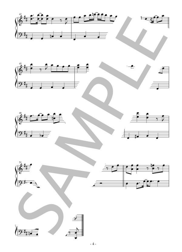 【かんたんピアノ】なだめスかし Negotiation TVアニメ「宇崎ちゃんは遊びたい！」オープニングテーマ (鹿乃) / ピアノソロ 初〜中級 - サンプル譜面 4/5