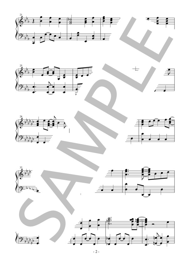 【エクセレントピアノ】タルトなキモチ TVアニメ「おちこぼれフルーツタルト」挿入歌 / ピアノソロ 中〜上級 - サンプル譜面 2/3