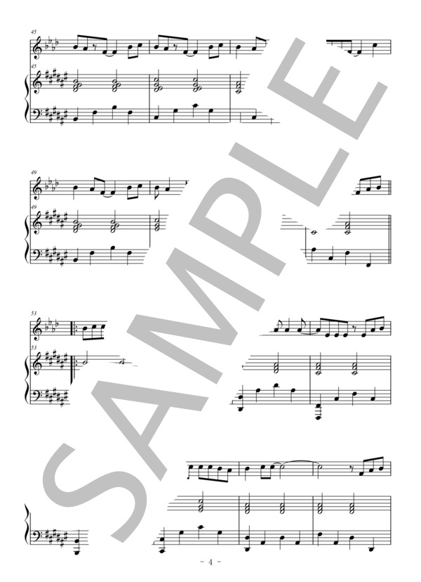 secret base～君がくれたもの～（クラリネット＆ピアノ伴奏) / ZONE (戸松 遥) / 中級 - サンプル譜面 4/5