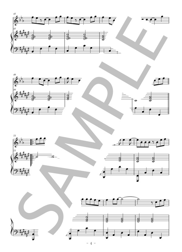 secret base～君がくれたもの～（バリトンサックス＆ピアノ伴奏) / ZONE (戸松 遥) / 中級 - サンプル譜面 4/5