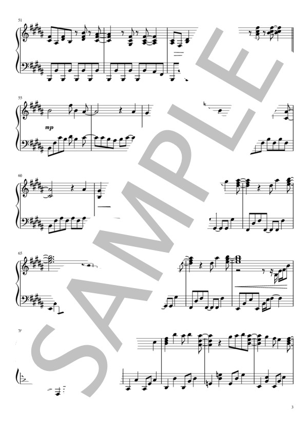 閃光少女 (東京事変) / ピアノソロ 中級 - サンプル譜面 3/5