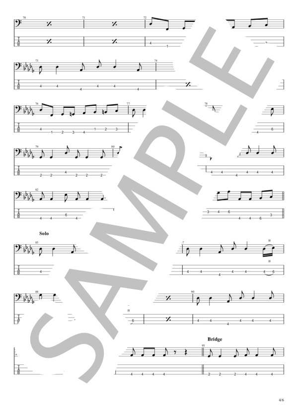 しあわせの保護色 (乃木坂46) / エレキベース 初〜中級 - サンプル譜面 4/5