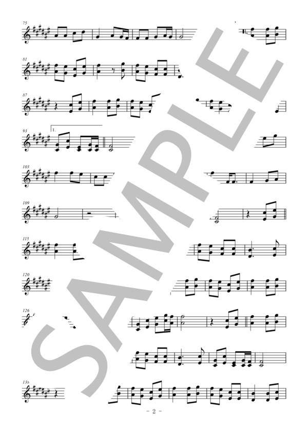 島唄（メロディー譜:テナーサックス） (THE BOOM) / 中級 - サンプル譜面 2/3