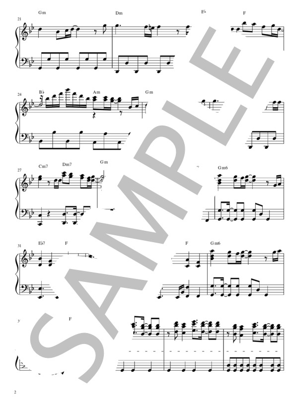 FIRE BIRD (Roselia) / ピアノソロ 中級 - サンプル譜面 2/4