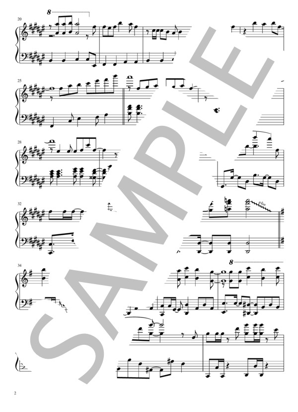 WONDERLAND GIRL (Pastel＊Palettes) / ピアノソロ 中級 - サンプル譜面 2/3