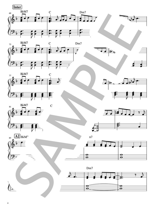 思想犯 ソロピアノ中級 (ヨルシカ) / ピアノソロ 初〜中級 - サンプル譜面 4/5