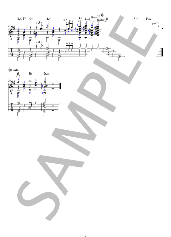 My Foolish Heart マイ・フーリッシュ・ハート  /  Victor Young / ギターソロ 初〜中級 - サンプル譜面 2/3