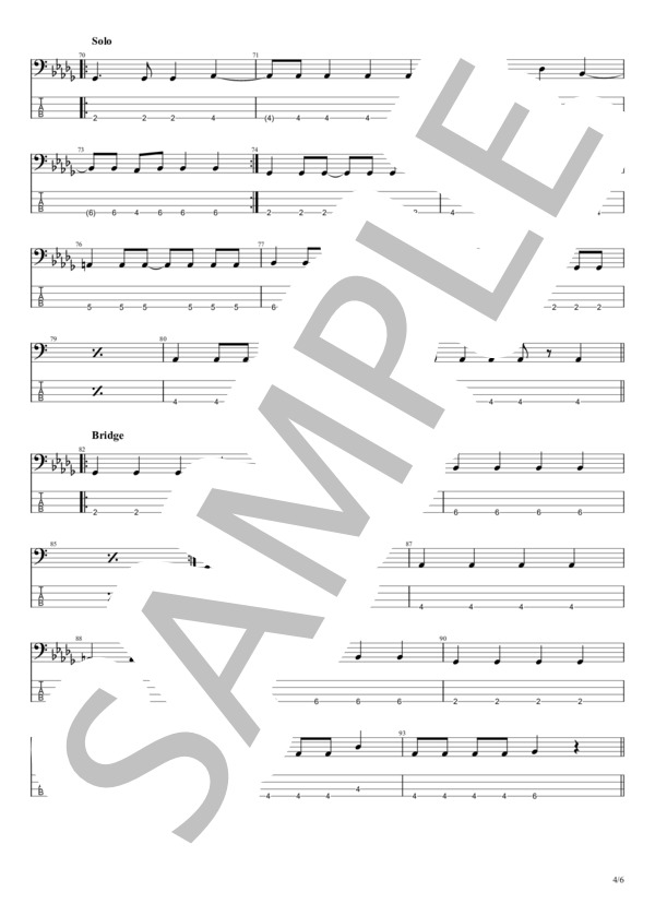 stay with me (FOMARE) / エレキベース 初級 - サンプル譜面 4/5