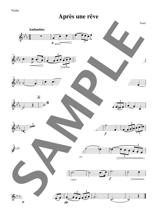 フォーレ「夢のあとに」（ピアノ三重奏） (ガブリエル・ユルバン・フォーレ) / アンサンブルピアノ＋他楽器 初〜中級 - サンプル譜面 4/5