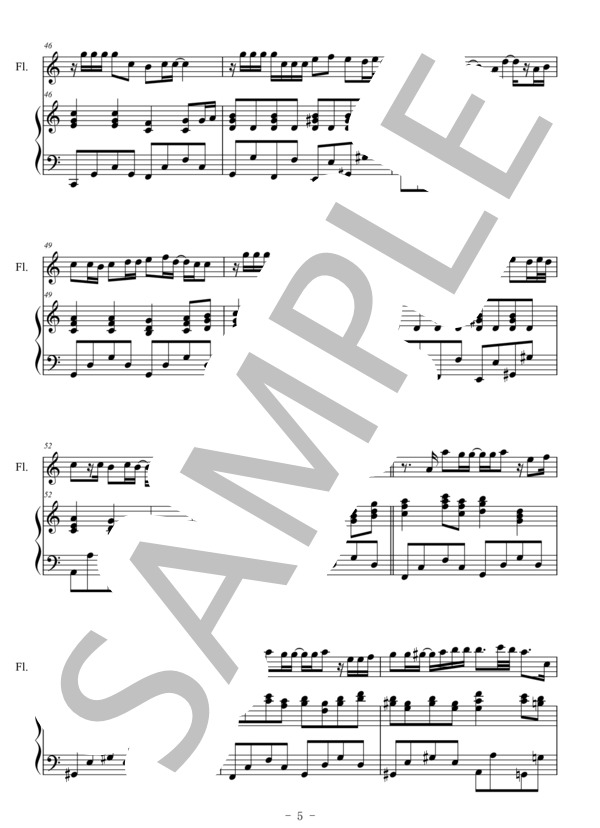 Story(フルート＆ピアノ伴奏） (AI) / 中〜上級 - サンプル譜面 5/5