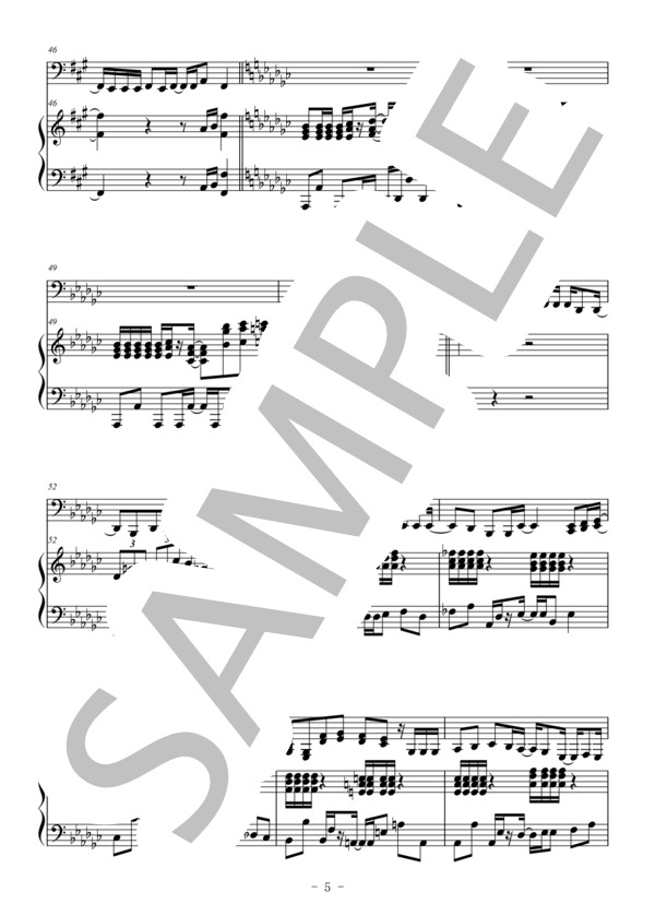 シュガーソングとビターステップ（チューバ＆ピアノ伴奏） (UNISON SQUARE GARDEN) / 上級 - サンプル譜面 5/5