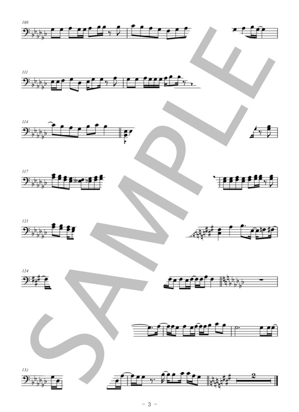 シュガーソングとビターステップ（メロディー譜:ファゴット） (UNISON SQUARE GARDEN) / 上級 - サンプル譜面 3/3
