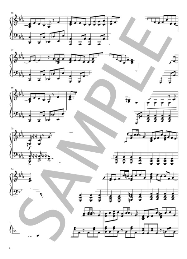 ハルジオン (YOASOBI) / ピアノソロ 上級 - サンプル譜面 4/5