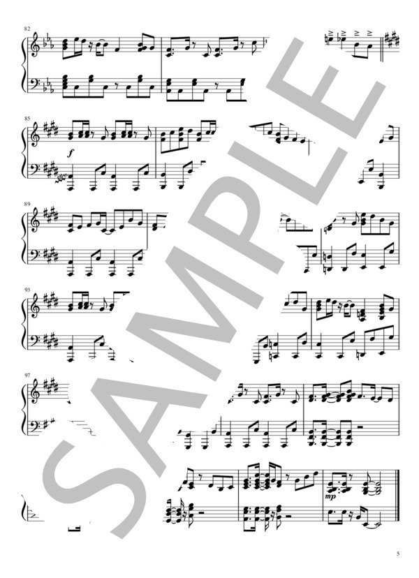 ハルジオン (YOASOBI) / ピアノソロ 上級 - サンプル譜面 5/5