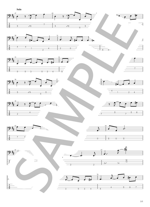 進め、たまに逃げても (チャラン・ポ・ランタン) / エレキベース 中級 - サンプル譜面 3/5