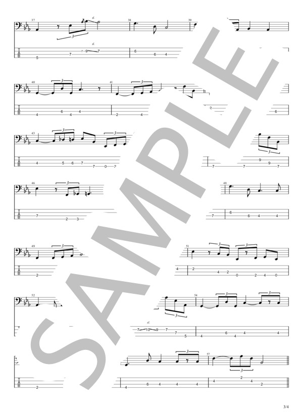 楽譜】SWEET MEMORIES / 松田 聖子 (エレキベース / 初〜中級