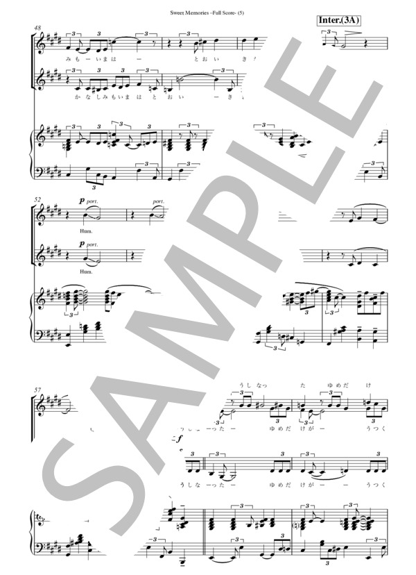 Sweet Memories (松田 聖子) / 合唱 入門 - サンプル譜面 5/5