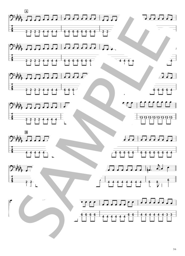 楽譜】 斉藤 和義『ベースTAB譜』 / 斉藤 和義 (エレキベース / 初級