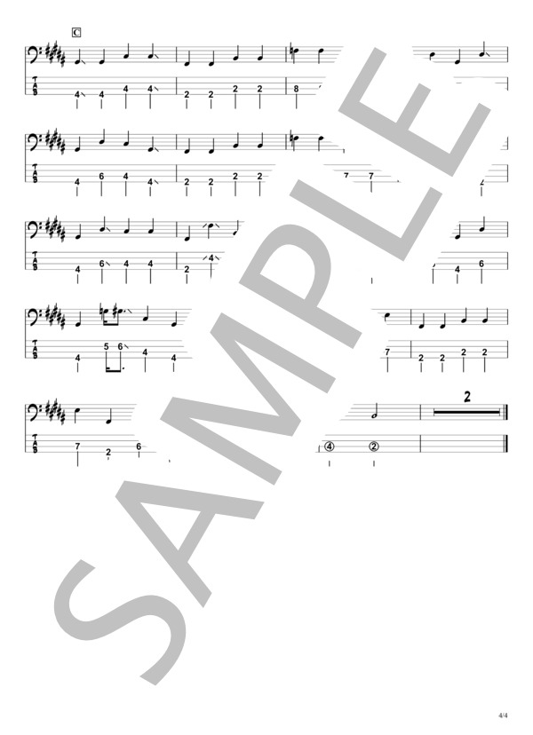 【感電】米津玄師『ベースTAB譜』 (米津 玄師) / エレキベース 初級 - サンプル譜面 4/4