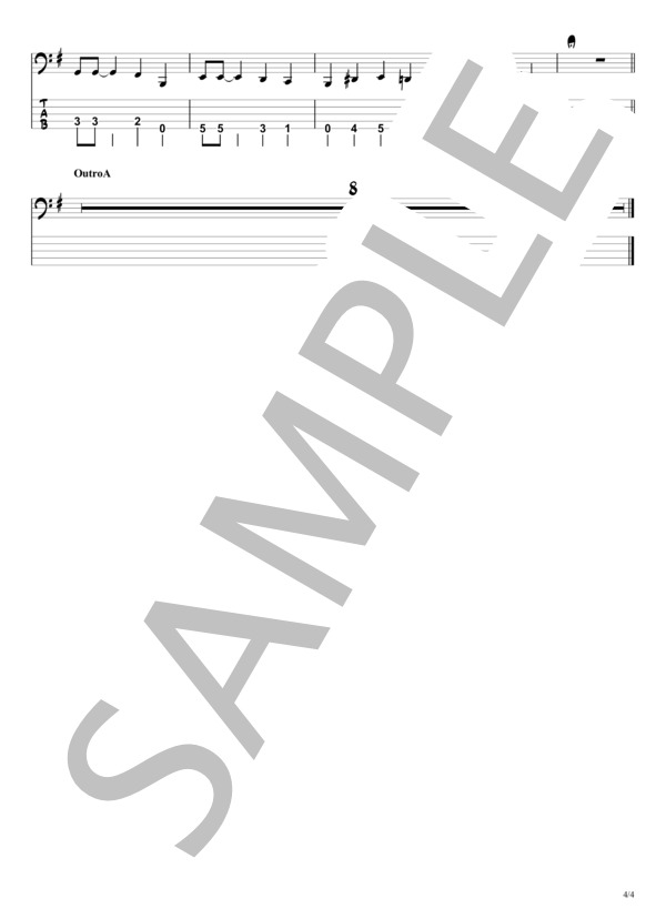 【三文小説】King Gnu『ベースTAB譜』☆5弦ベース対応 / エレキベース 初級 - サンプル譜面 4/4