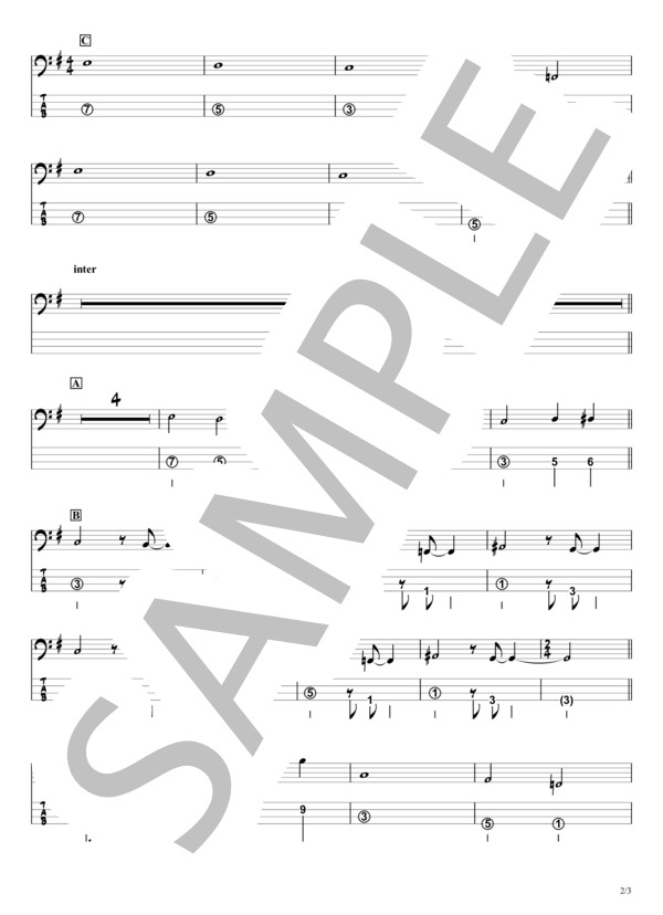 【三文小説】King Gnu『ベースTAB譜』☆4弦ベース対応 / エレキベース 初級 - サンプル譜面 2/3