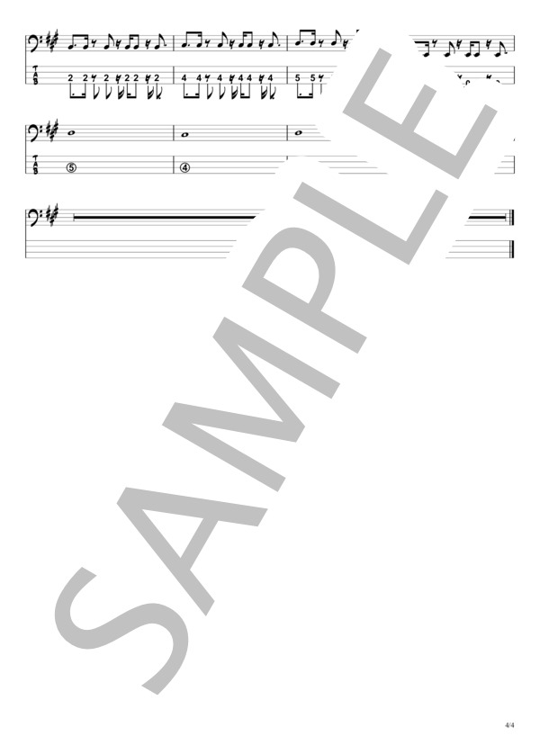【I LOVE...】Official髭男dism『ベースTAB譜』☆4弦ベース対応 / エレキベース 初〜中級 - サンプル譜面 4/4