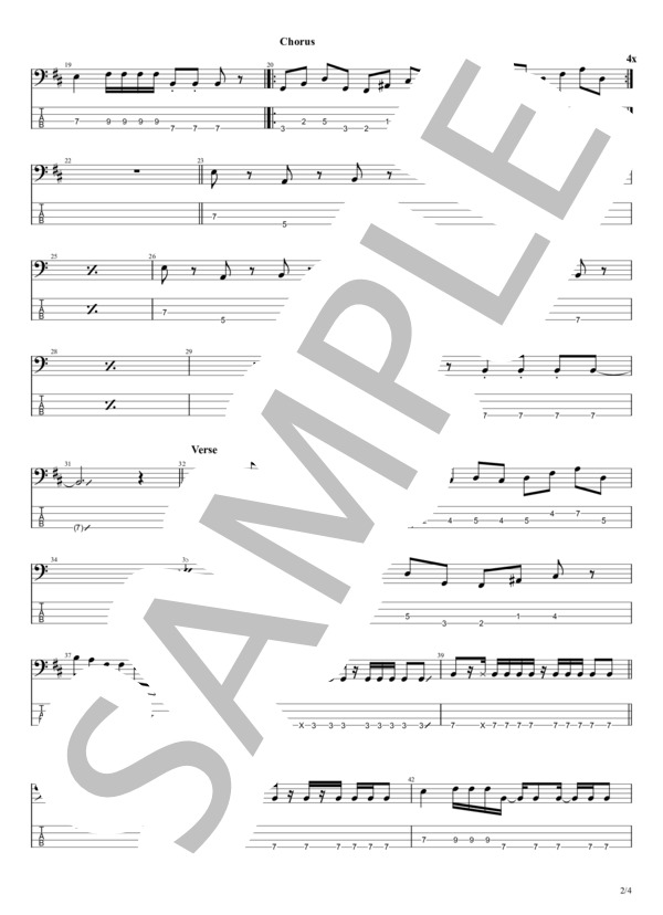 障害とパプリカ (NEE) / エレキベース 初〜中級 - サンプル譜面 2/4