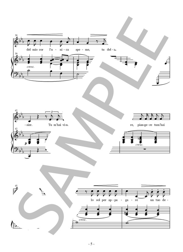 F.トスティ 君なんかもう！ ハ短調 (フランチェスコ・トスティ) / アンサンブルピアノ＋歌 中級 - サンプル譜面 5/5