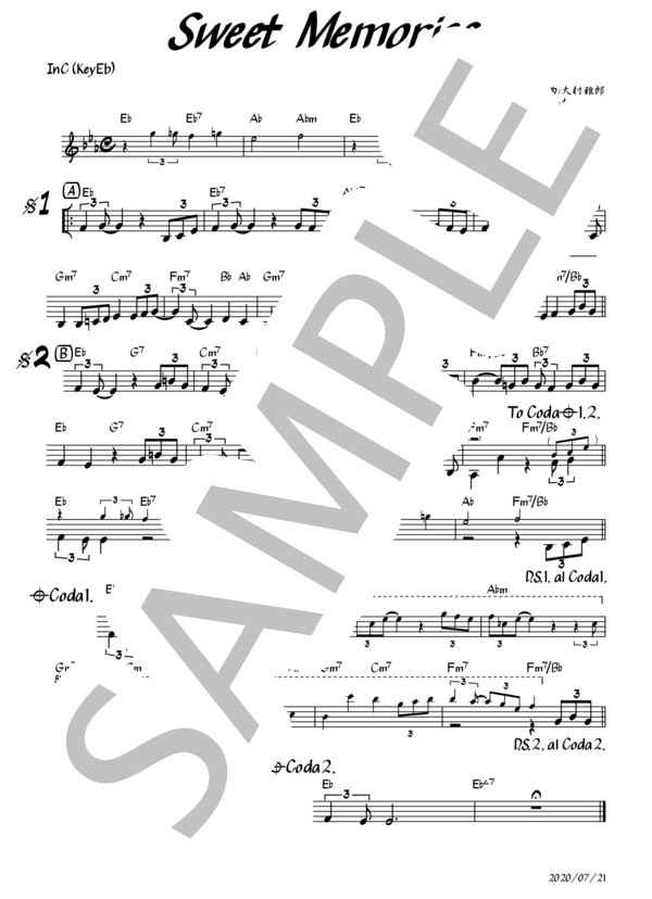 楽譜】Sweet Memories 全Key対応 / 松田 聖子 (その他 / 初〜中級