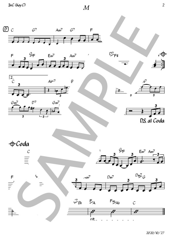 M(全Key対応） (プリンセス プリンセス) / その他 入門〜初級 - サンプル譜面 2/5