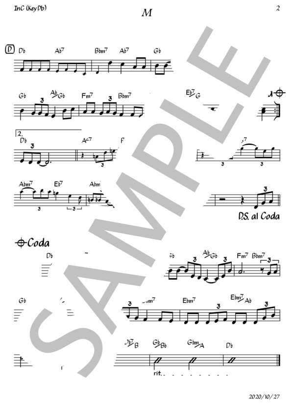 M(全Key対応） (プリンセス プリンセス) / その他 入門〜初級 - サンプル譜面 4/5