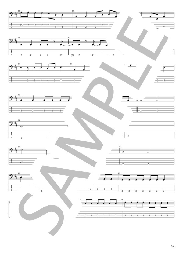 短編小説 (Hump Back) / エレキベース 初級 - サンプル譜面 2/5