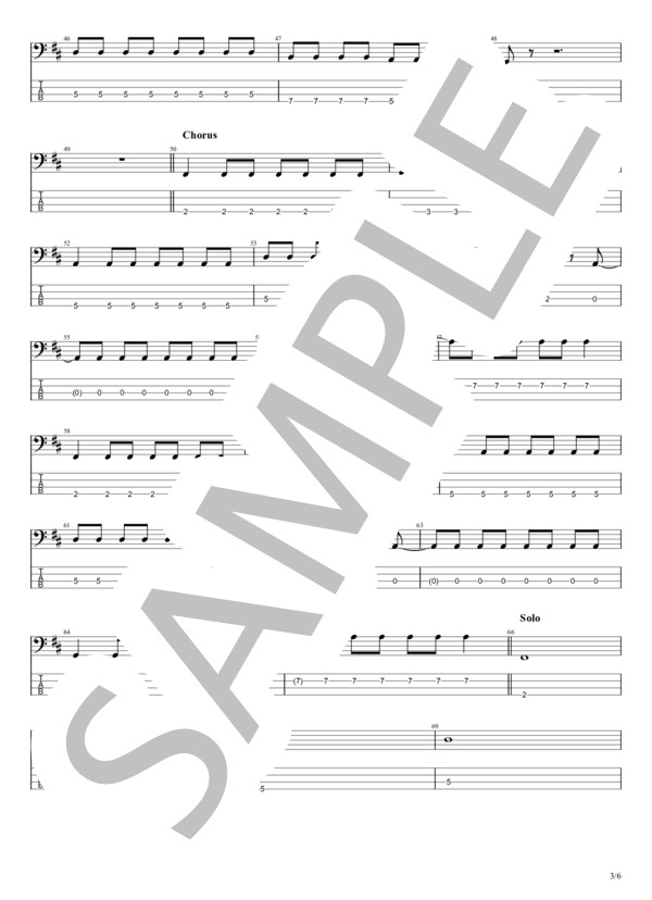 短編小説 (Hump Back) / エレキベース 初級 - サンプル譜面 3/5