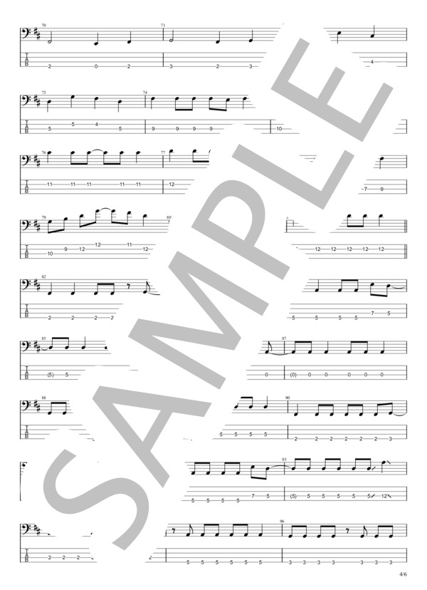 短編小説 (Hump Back) / エレキベース 初級 - サンプル譜面 4/5