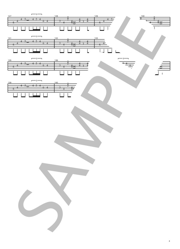 Marionette (布袋 寅泰) / エレキギター 初〜中級 - サンプル譜面 4/4