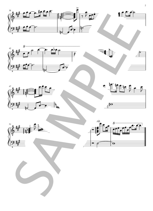 届かない花 (神前 暁) / ピアノソロ 初級 - サンプル譜面 2/2