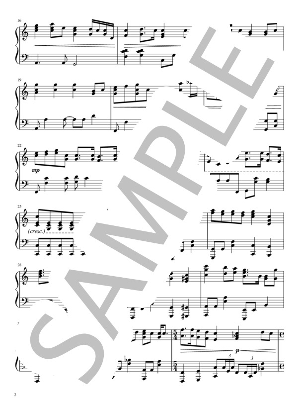 点描の唄 (feat.井上苑子） (Mrs.GREEN APPLE) / ピアノソロ 中〜上級 - サンプル譜面 2/5