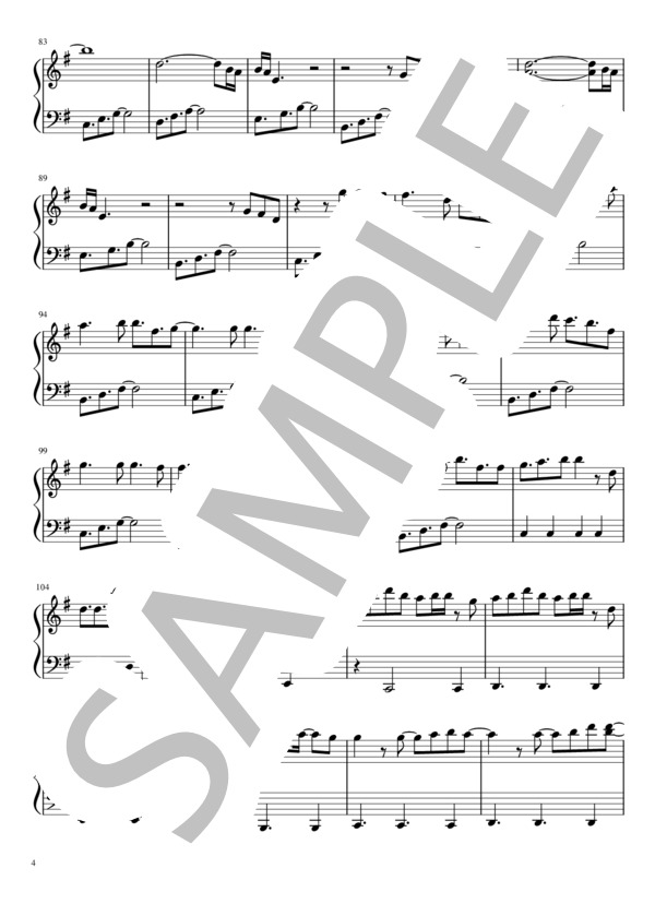 紅蓮華（ピアノソロ初級） (LiSA) / 入門〜初級 - サンプル譜面 4/5