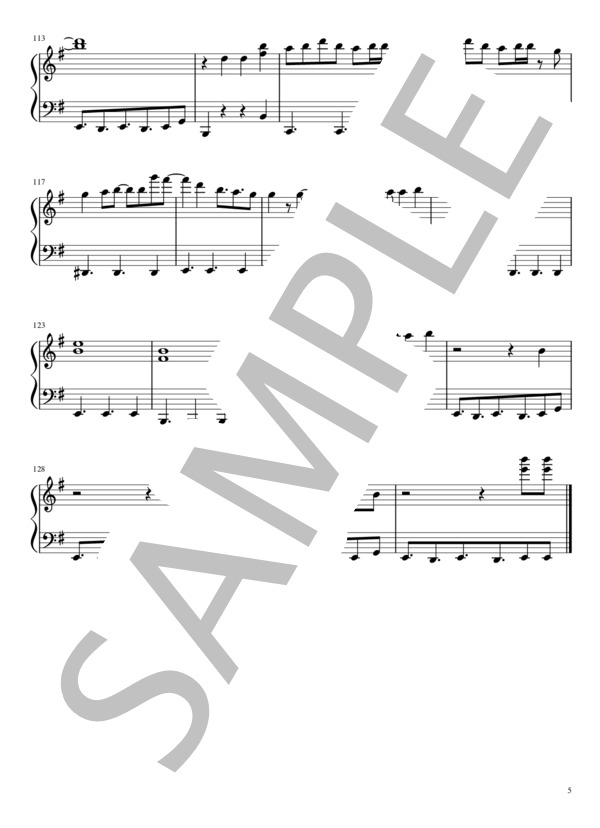 紅蓮華（ピアノソロ初級） (LiSA) / 入門〜初級 - サンプル譜面 5/5