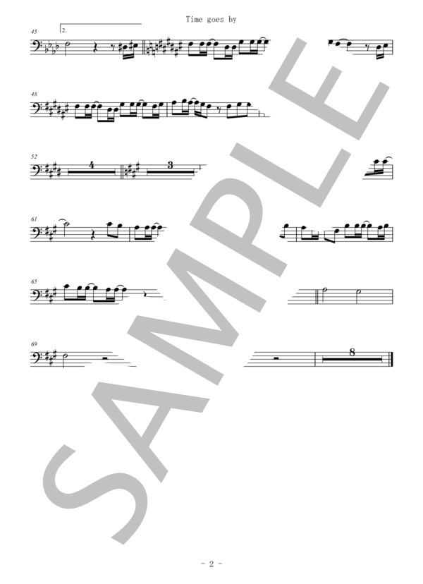Time goes by(メロディー譜:トロンボーン） (Every Little Thing) / 中〜上級 - サンプル譜面 2/2