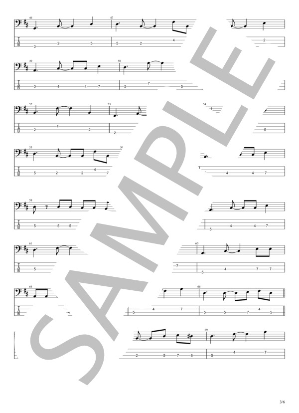 Tシャツに口紅 (RATS & STAR) / エレキベース 初〜中級 - サンプル譜面 3/5