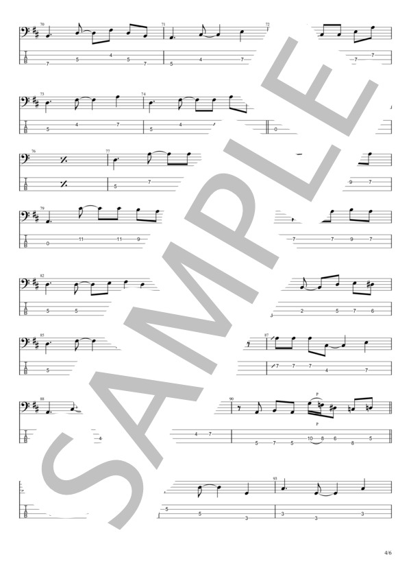 Tシャツに口紅 (RATS & STAR) / エレキベース 初〜中級 - サンプル譜面 4/5