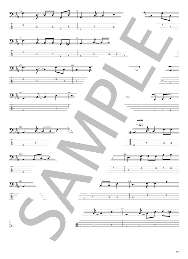 Tシャツに口紅 (RATS & STAR) / エレキベース 初〜中級 - サンプル譜面 5/5