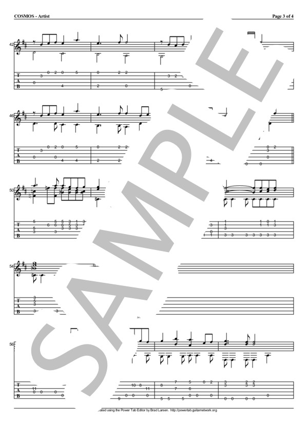 COSMOS (アクアマリン) / ギターソロ 中〜上級 - サンプル譜面 3/4