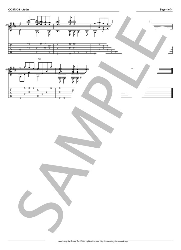 COSMOS (アクアマリン) / ギターソロ 中〜上級 - サンプル譜面 4/4