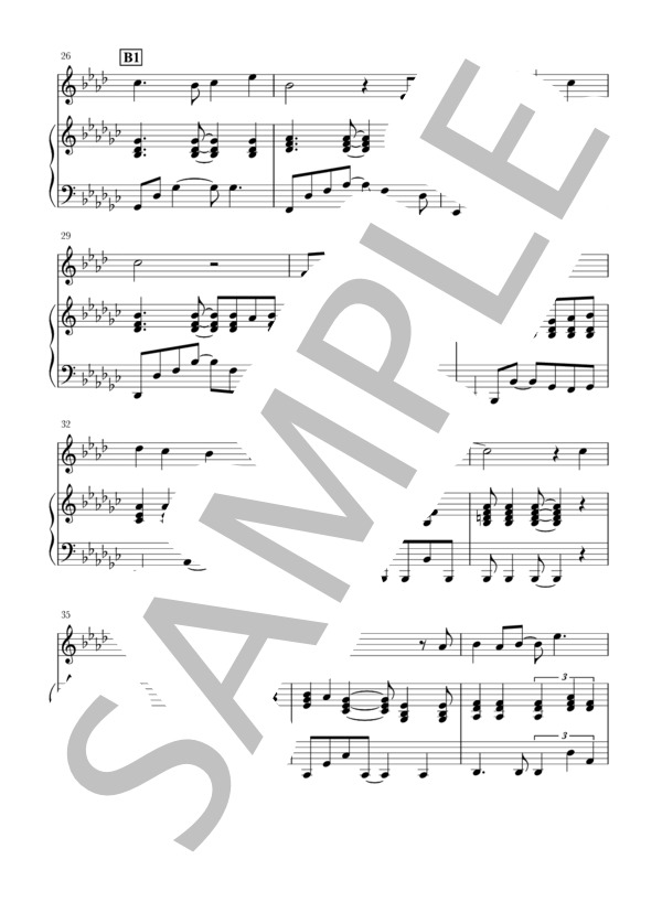 君をのせて(B♭Cl+piano) (井上 あずみ) / クラリネット 中〜上級 - サンプル譜面 3/5