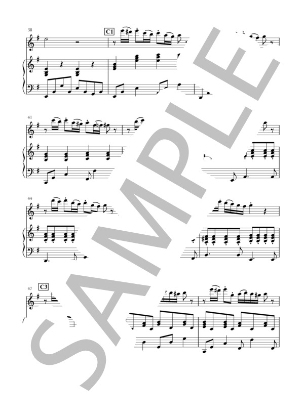 海の見える街(Fl+piano) (久石 譲) / フルート 中〜上級 - サンプル譜面 4/5