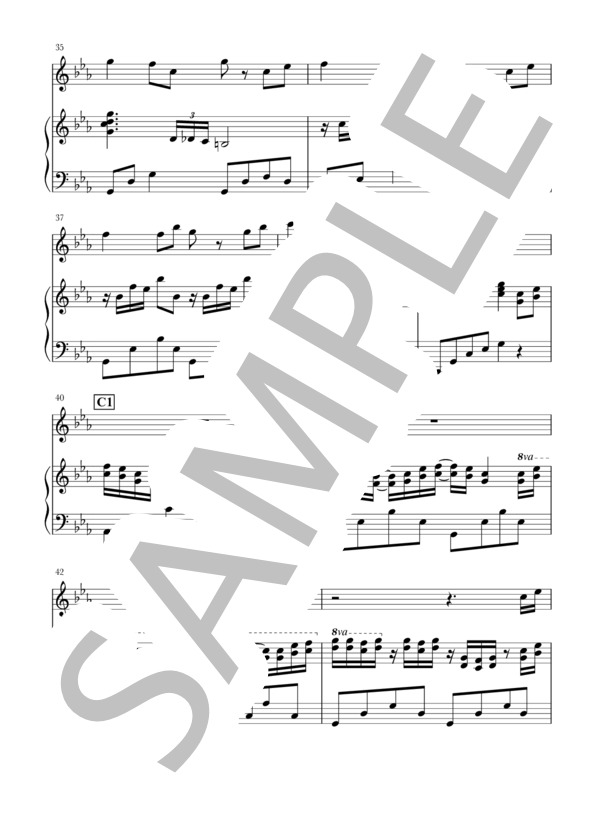 風のとおり道(Fl +piano) (久石 譲) / フルート 初〜中級 - サンプル譜面 4/5